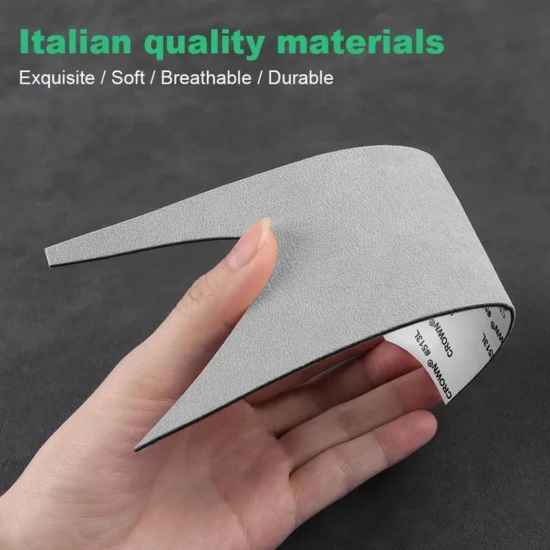 Italian Top Suede Door Ide Handle Trim Stickers for Tesla Model 3 Highland 2024 2025-Up Decor Accessories
