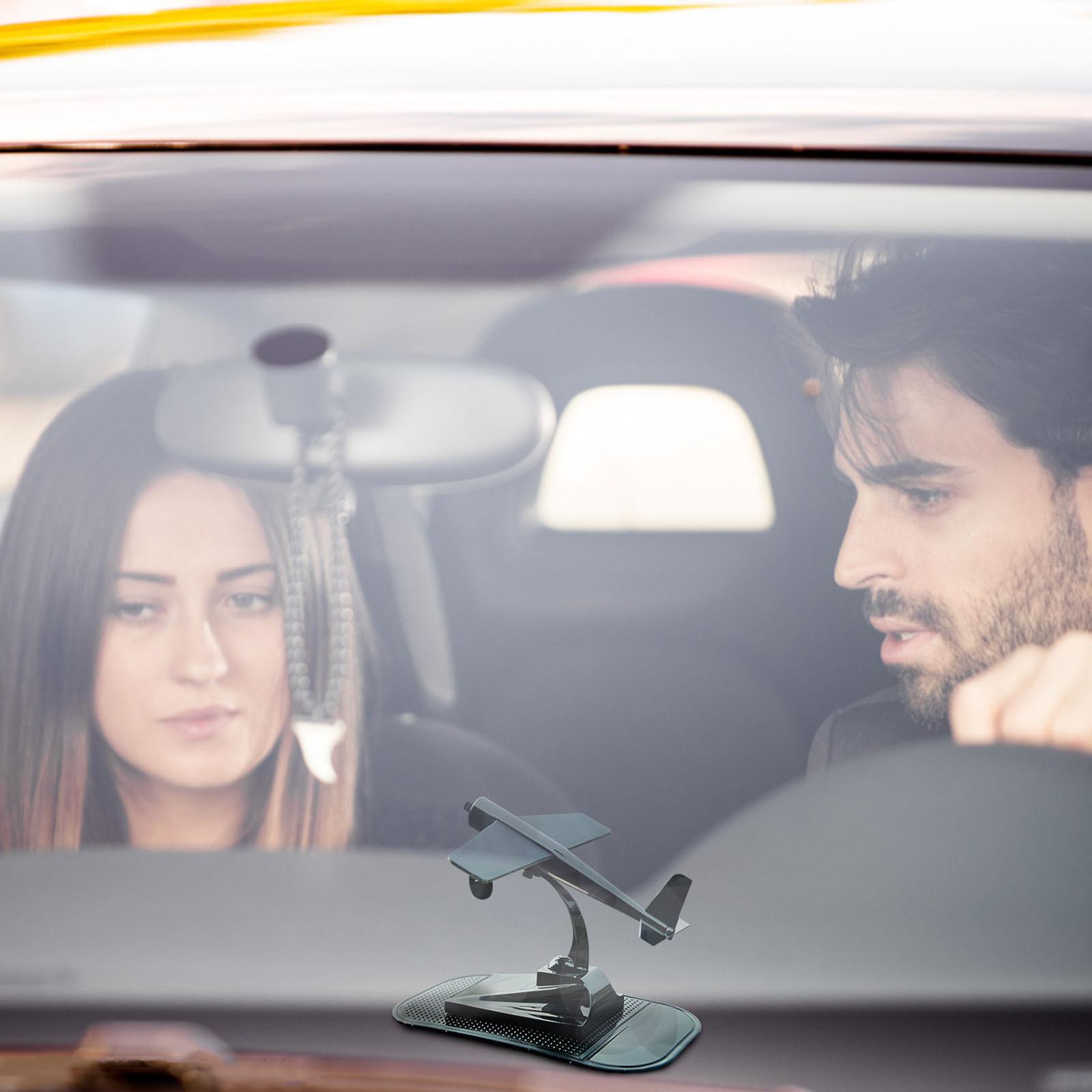 

Солнечная вращающаяся модель самолета, украшение автомобиля, креативный подарочный автомобиль чёрный