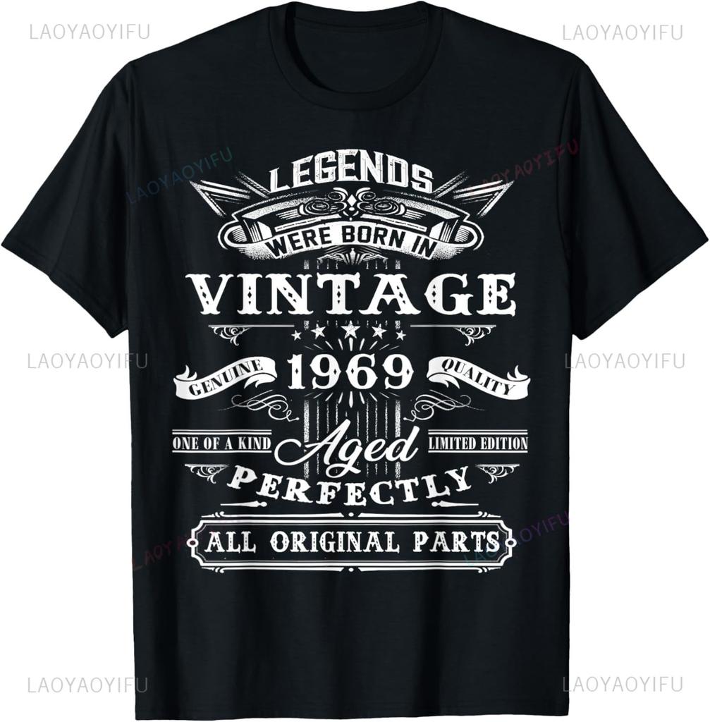 Vintage 56 Birthday Decorations Women Men 56th BDay 1969 Tee T-Shirt Mens T Shirt Print On Demand Short Sleev Camiseta Hombr