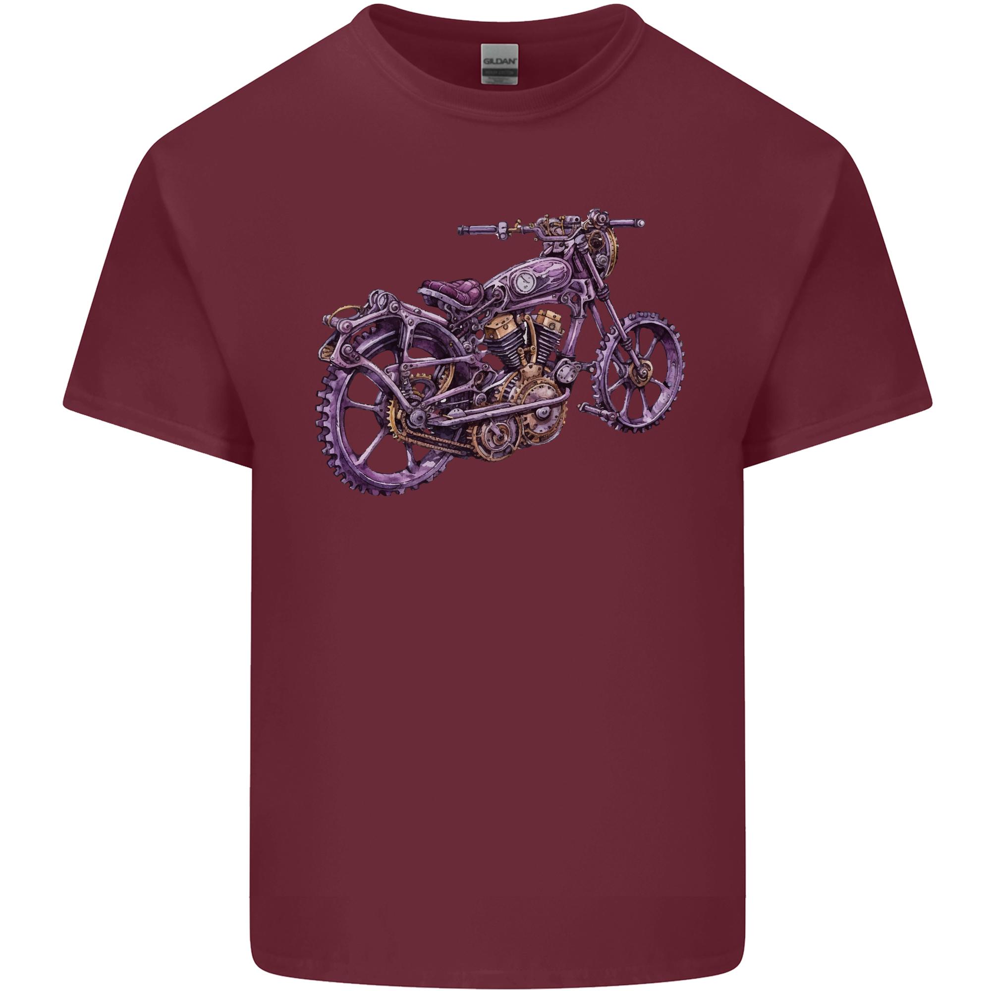 Steampunk Motorbike Motorcycle Biker Unisexs Light Cotton TShirt S