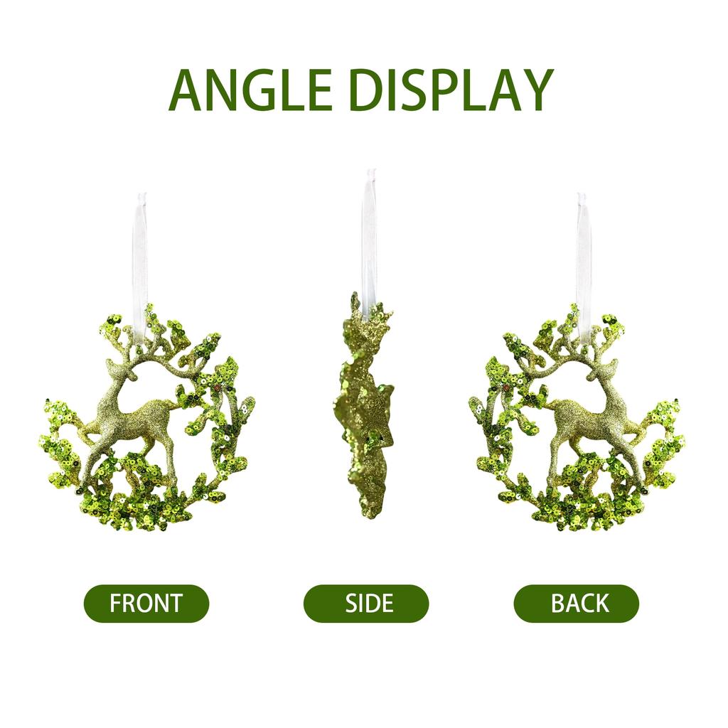 Fruit Green Sequined Christmas Decoration Snowflake Pendant