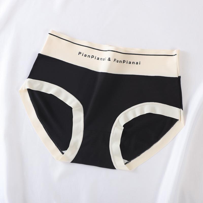 

Large Size Women Spring and Summer Thin New Color Breathable Skin Friendly High Waist Briefs M чёрный