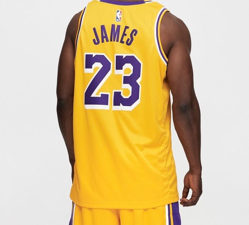 Nike NBA LA Lakers Lebron James Icon Edition Swingman Jersey 'Yellow'