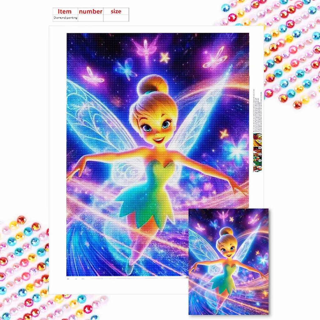 5D DIY Diamond Art Painting Kits for Adults, Dancing Elf Full Round Crystal Diamond Kits for Beginner for Home Wall Decorate