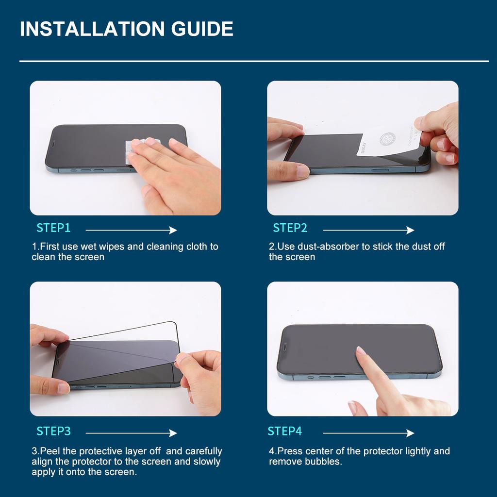 ENKAY HAT PRINCE 0.26mm 9H 2.5D Tempered Glass Screen Protector for iPhone 12/12 Pro Full Glue Full Covering