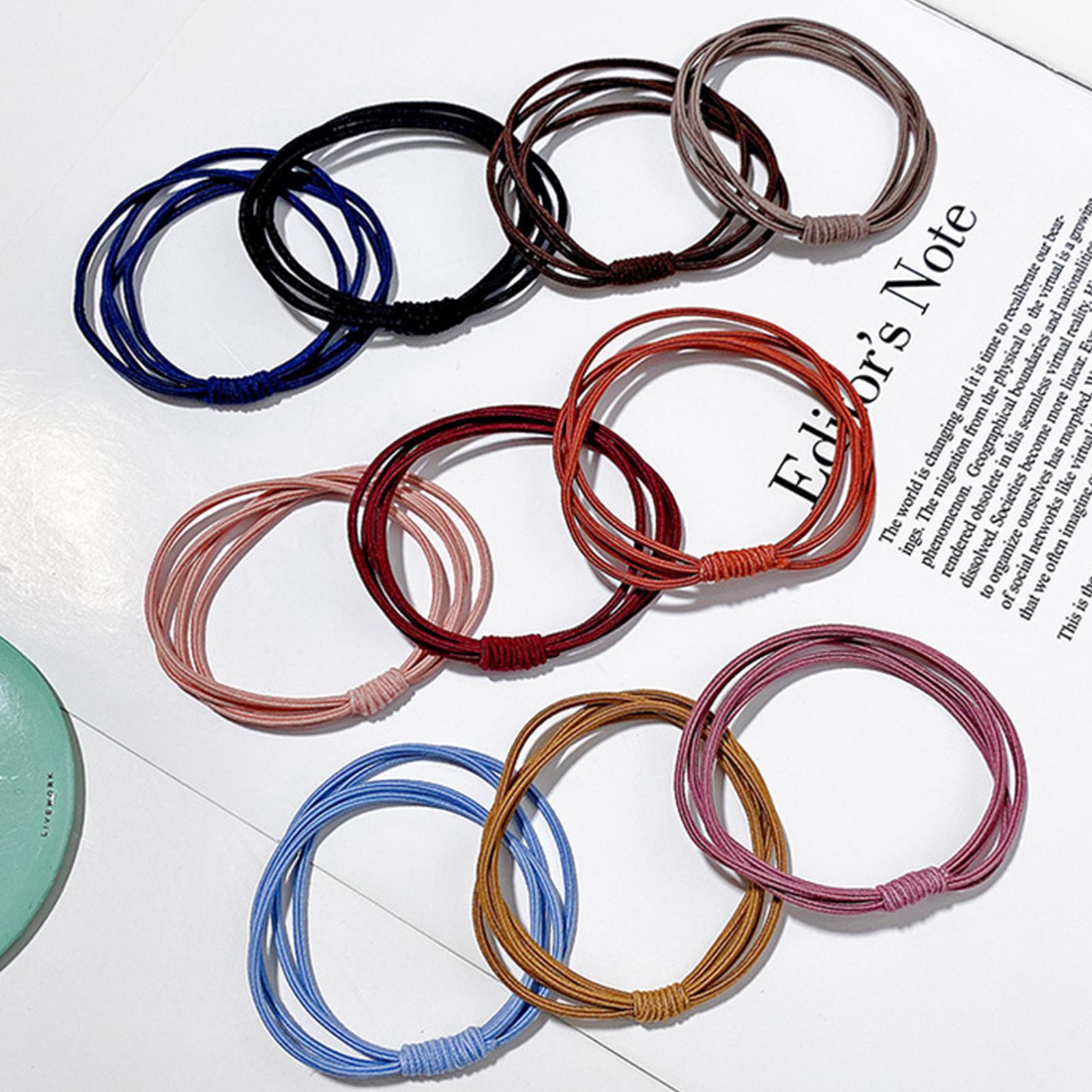 

10 шт. Простые женские резинки для волос однотонные эластичные резинки для волос маленькие резинки для волос для женщин девочек для повседневной носки