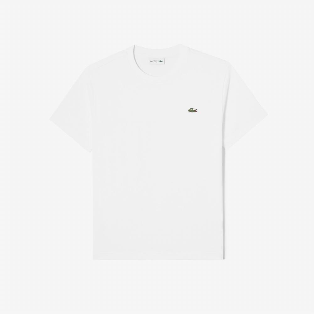 

LACOSTE Мужская базовая футболка с круглым вырезом, белая