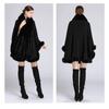 Cape en Fourrure Femme Vêtements d'Hiver Ponchos Épais et Chauds Châle Shawl Manteau Cardigan Longs Amples Manteaux