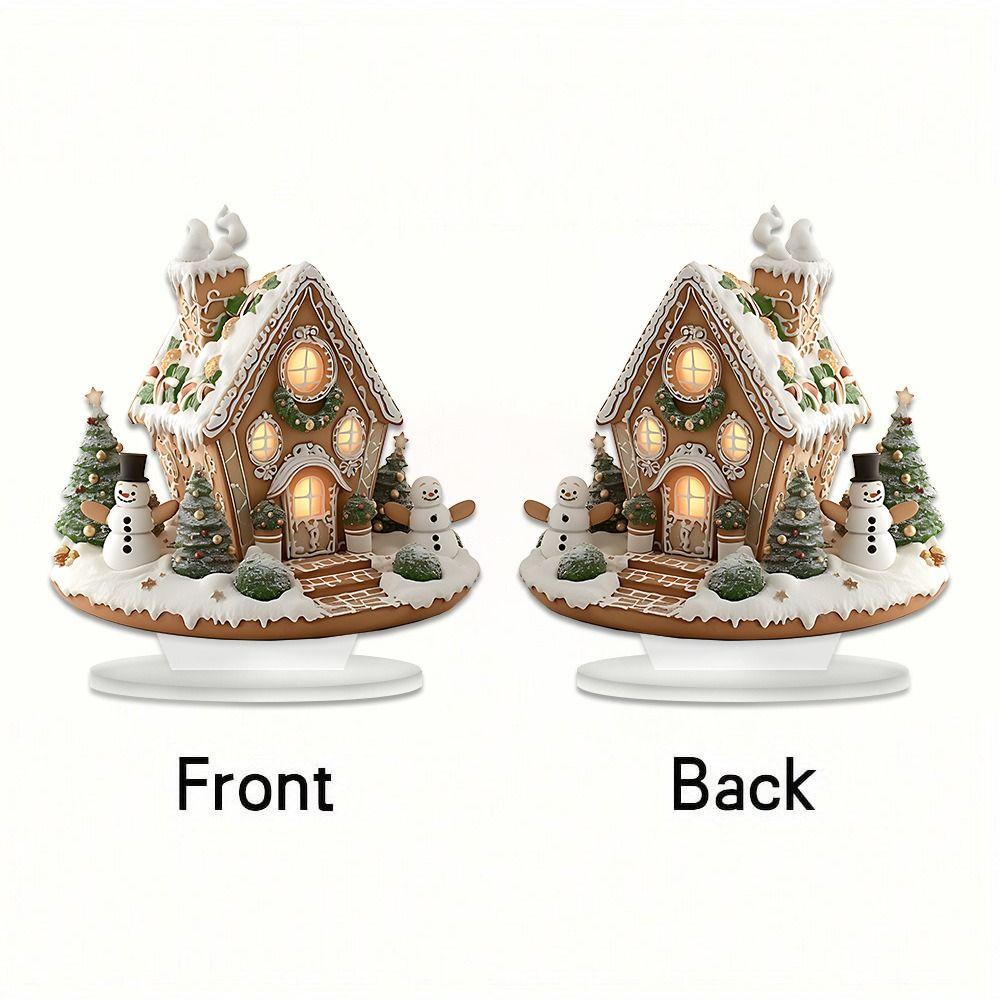 Acrylic Christmas Snow House Statue Cartoon Castle Snow House  Christmas Party
