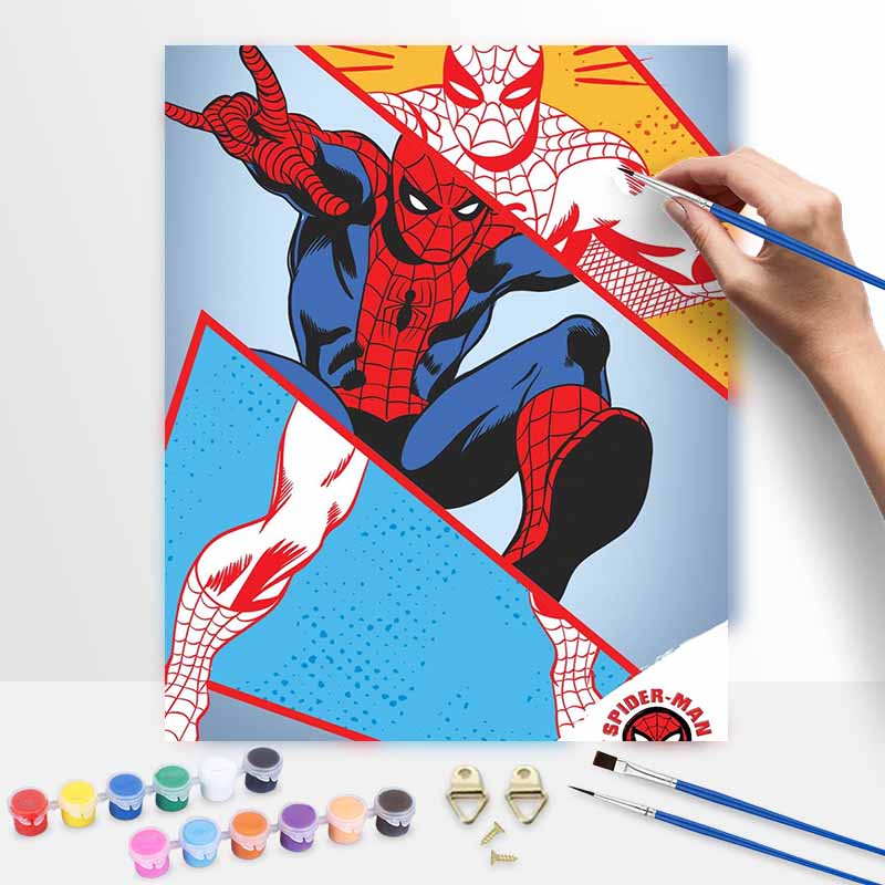 Disney SpiderMan oil painting art handmade diy painting home decoration gift 20x30cm