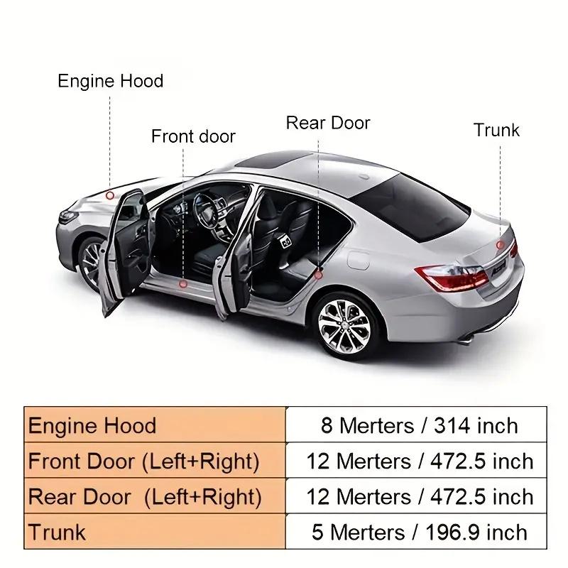 Car Rubber Seal Strips DoubleLayer Auto Weatherstrips Soundproof Rubber Car Sealing Strip Auto Noise Insulation Accessories