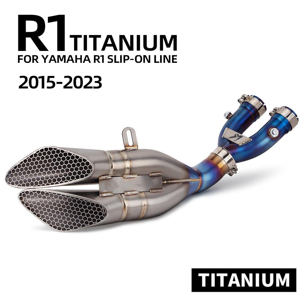 Fits R1 Titanium Alloy Blue Flame Exhaust Mid-Tail Section for DY Motorcycle (2015-2023)