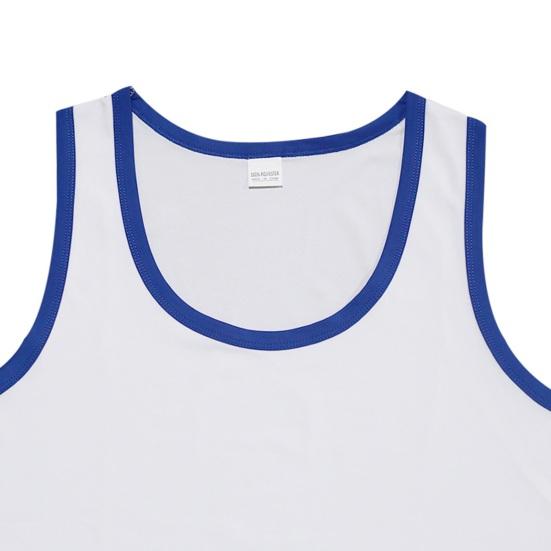Men Sport Vest Round Neck Sleeveless Block Vest Slim Fit Color Fitness Tops Stretchy Bottoming Tops