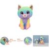 Cassidy Rainbow Cat Plush Toy Colorful And Soft Stuffed Animal For Kids' Birthdays