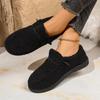 Warm Cotton Shoes 2025 Winter New Elastic Band Plus-size Flat Slip-over Women's Shoes