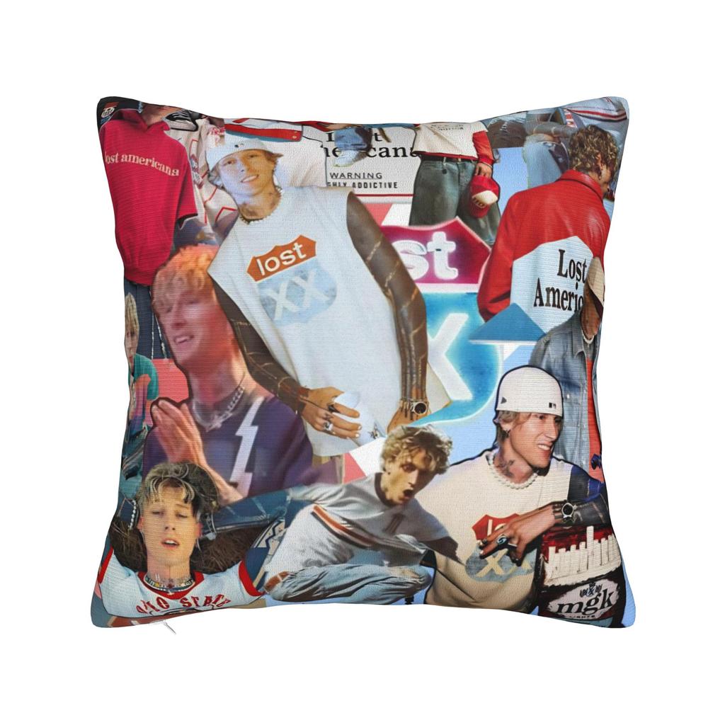 Decorative Pillow Cover MGK Lost Americana Tour 2025-2026 Merch Living Room Throw Pillow Case Cover Zipper Multi-Size