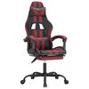 Gaming Chair with Footrest Swivel Black & Burgundy Artificial Leather