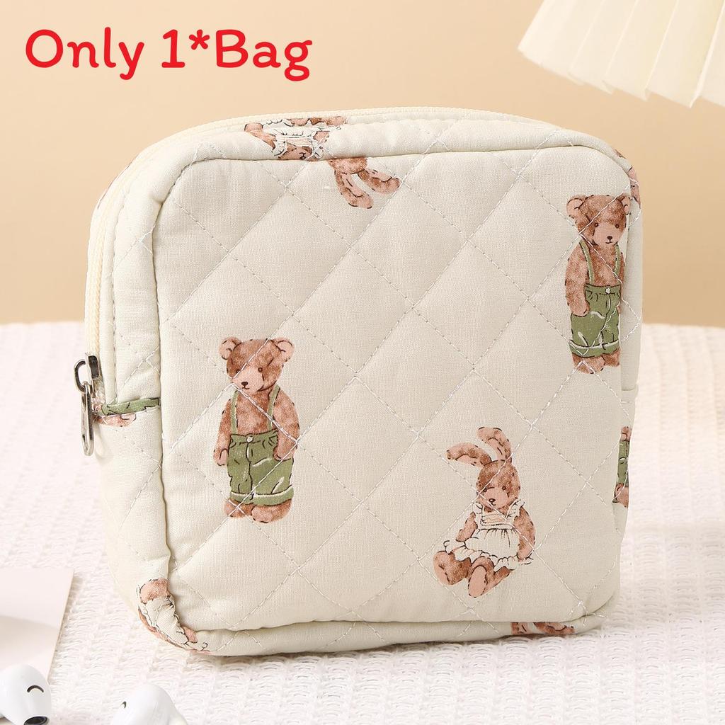 Cotton Feminine Hygiene Pad Storage Bag Large Capacity Breathable Womens Travel Organizer For Daily Use