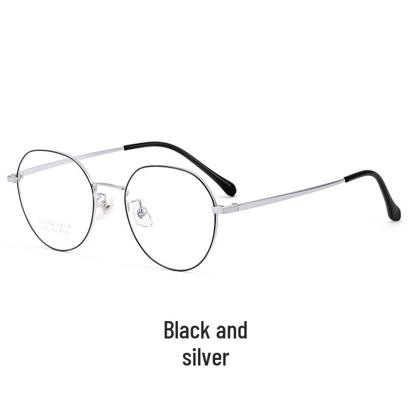 Retro Round Ultra-Light Full-Rim Titanium Eyeglass Frame for Women (Myopia) 32281