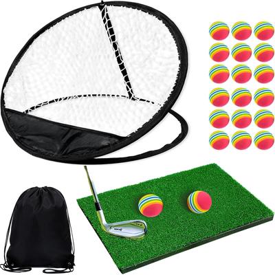 Tapete de Prática de Golfe Gavit Equipamento de Prática de Aproximação Rede de Golfe Treino Indoor Bolas de EVA 20 Peças com Bolsa de Armazenamento