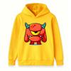 Kids Boys Girls Cartoon One-Eyed Red Monster Print Pullover Hoodie, Soft Casual Long Sleeve Hooded Sweatshirt for Boys Girls Daily Wear Cosplay