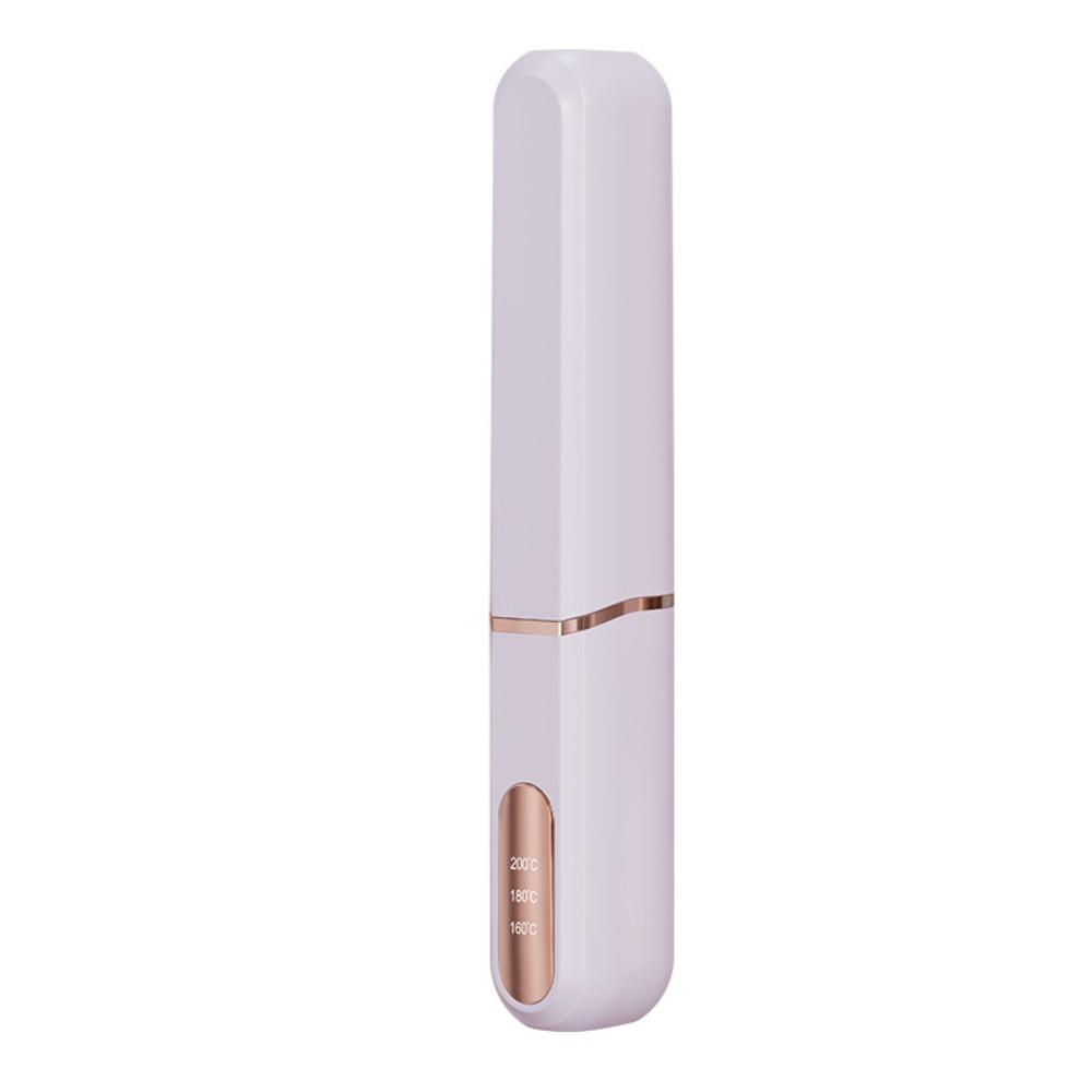 

New Wireless Hair Straightener with Lid 3 Temp Settings Straight Hair Comb Type-C Rechargeable Straightening Comb фіолетовий