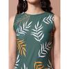 Women's Bodycon Green Dress Party Wear Floral Print Top Tunic Sleeveless Dress VF-1870a