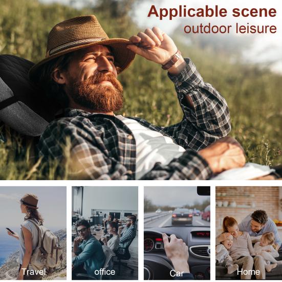 Inflatable Pillows Portable Lightweight Ergonomic Comfortable Sleeping Cushion with Strap for Camping Travel