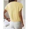 Y2K V Neck Short-sleeved T-shirt Women's Clothing 2025 Autumn and Winter Fashion Casual and Versatile