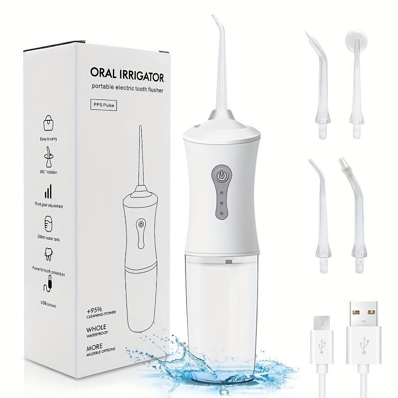

Nigf Oral Dental Irrigator Usb Rechargeable Water Flosser Portable Dental Water Jet 120Psi Water Tank Waterproof Teeth Cleaner