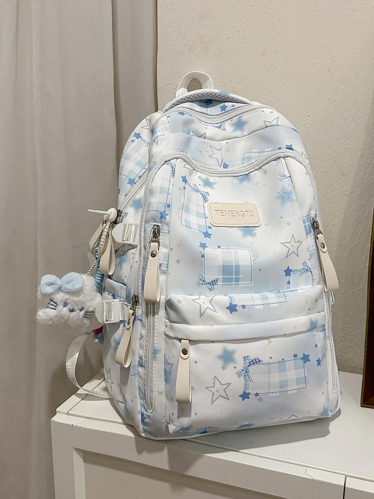 Schoolbag Japanese Ins Rendering Versatile Star Girl Backpack Cute Junior High School Student School Bag Large Capacity Backpack
