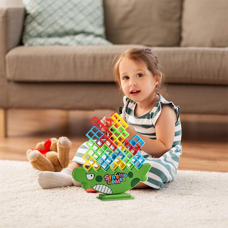 Building Block Brick Toy Balance Stacked Tetra Tower Game; Swing High Russian%^% Building Blocks* Kid Desktop Party Toys..