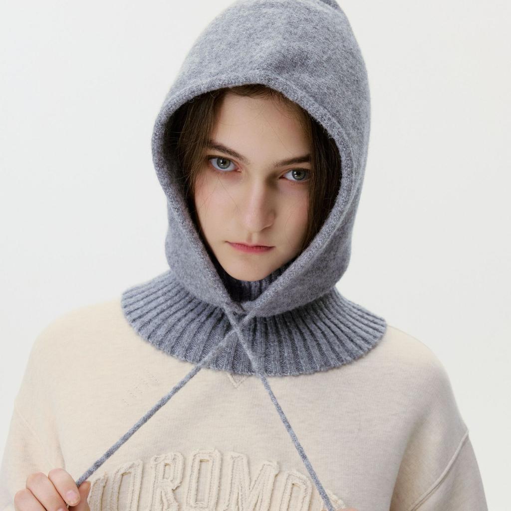 Balaclava hat, ear-protector, windproof neck, men's and women's autumn warm knitted wool vintage pullover hat