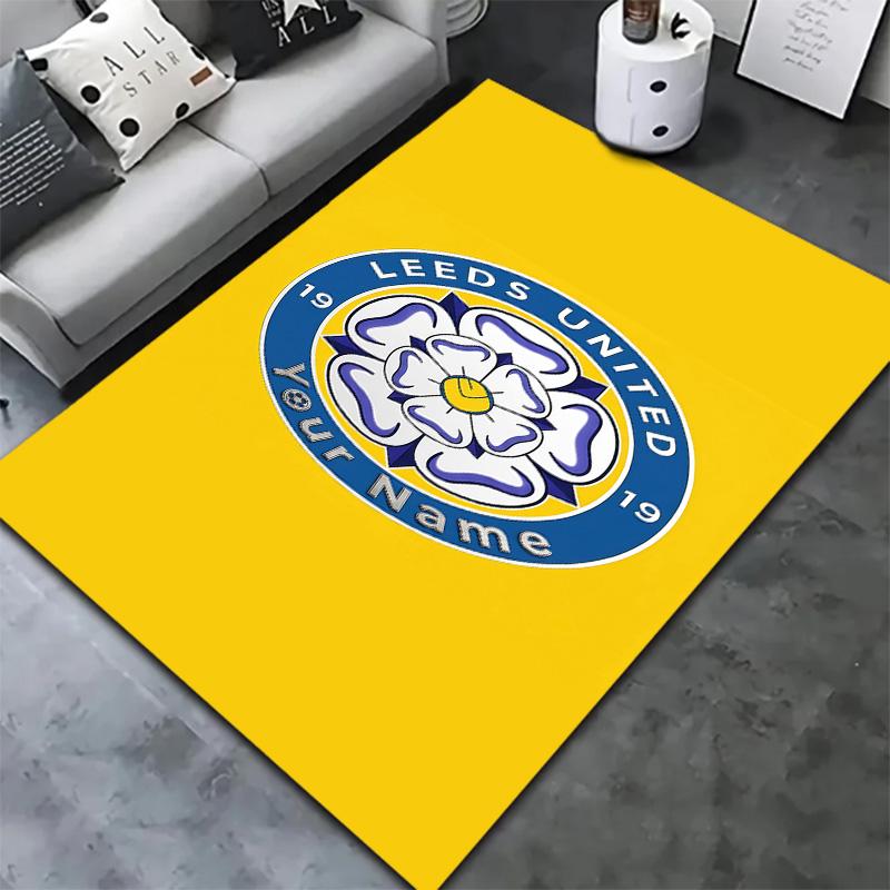 Leeds Football Club Custom Name Carpet Rug For Living Room Bedroom Home Sofa Decoration,Kids play Non-slip Floor Mat