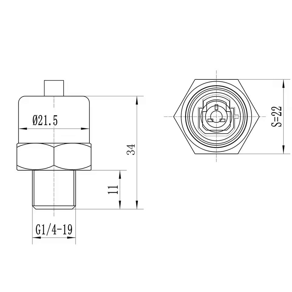 Pressure Sensor Transmitter For Water Oil Fuel Gas Air G1/4 5V Output 0.5-4.5V Ceramic Sensor Stainless Steel Transducer