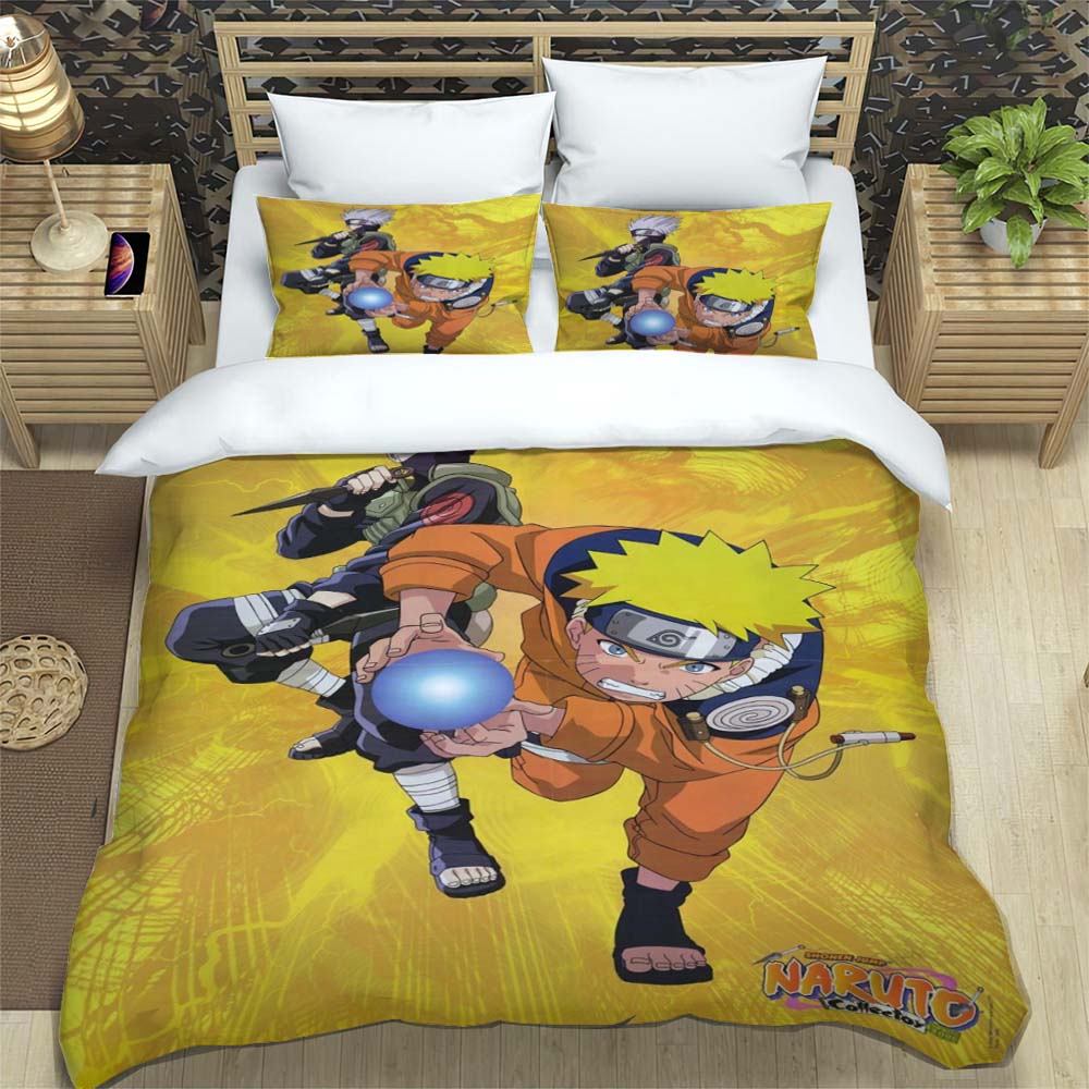 Naruto Pattern Quilt Cover With Pillowcases 3D Digital Printed Bedding Set Twin Full Queen King Children'S Gift
