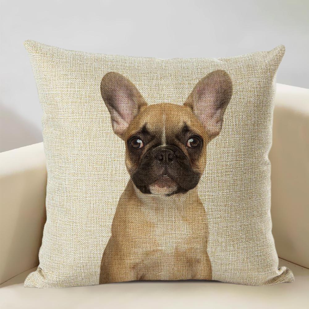 Nordic Animal Portrait Decorative Cushion Cover Dog Fashion Sofa Pillow Cover 45x45cm Linen Children's Gift Dog Companion