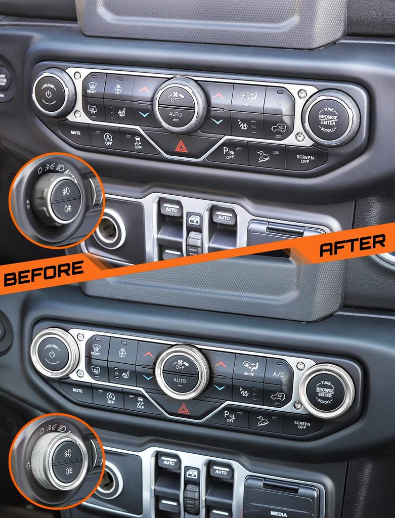 Savadicar Climate Control Panel Knob Trim Kit & Light Control