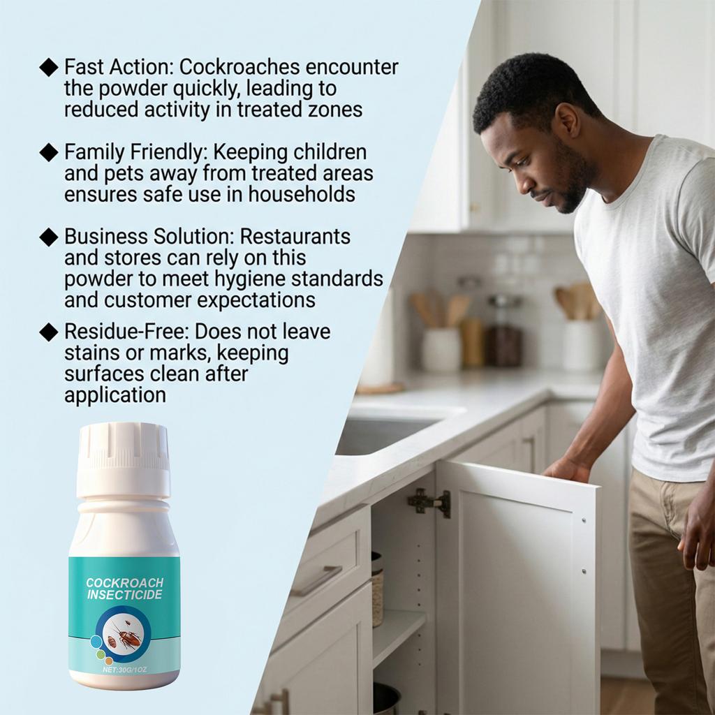 Insecticide Powder, Suitable For Indoor Use In Kitchens And Living Rooms To Kill Cockroaches, Ants, And Other ; A Household Hygienic Insecticide30g