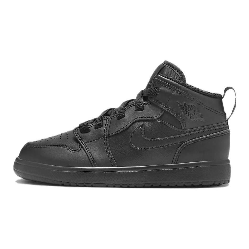 New Jordan Air Jordan 1 Anti Slip Wear Resistant Mid Top Children's Basketball Shoes Black Children Aged 3 7 Years Old DR9745-093