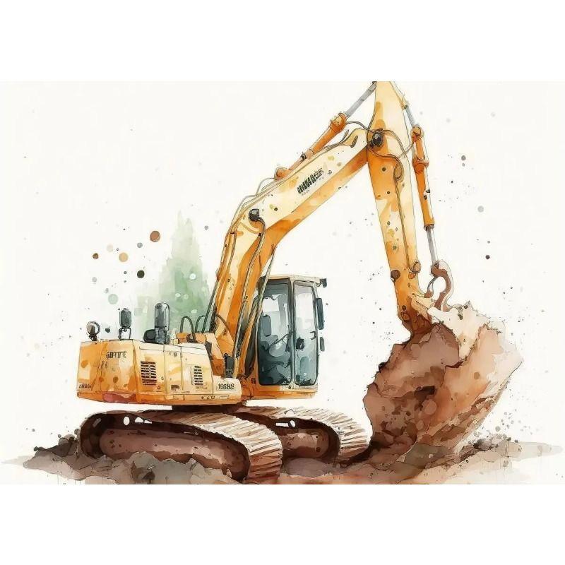 Watercolor Toy Car Tin Painting for Kids Room Decor