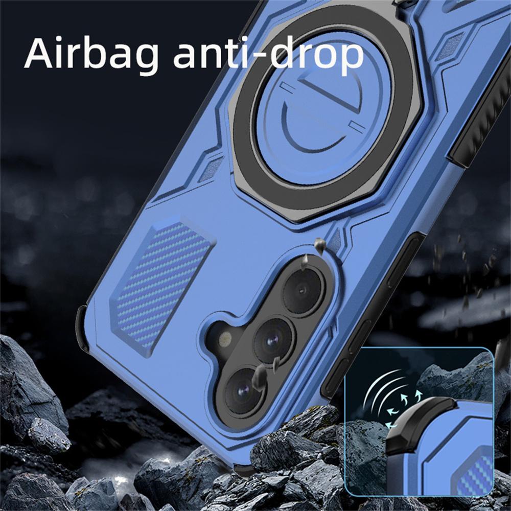 For Samsung Galaxy A57 5G Magnetic Case Rotating Metal Kickstand Shockproof PC + TPU Phone Back Cover