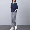 2024 Spring & Autumn Women's Plus Size Sporty Casual Two-Piece Set - Age-Reducing Sweatshirt for Stylish Middle-Aged Moms