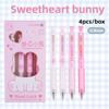 4PCS/Set Sweet Love Series Gel Pen Press Using 0.5mm Black Ink Ballpoint Pen Quick Drying ST Tip Office Signature Pen Gift