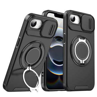 For Iphone 16e Case Armor Shockproof Slide Lens Cover For Iphone 16e 16 E Iphone16e Magnet Car Holder Ring Case