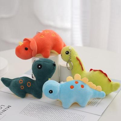 1Pcs Cute Color Matching Small Dinosaur Plush Toy Doll Stuffed Animallittle Pendant Clothing Bag Accessories 13cm