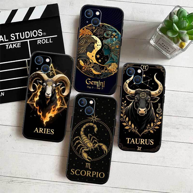 12 Constellation Card Phone Case for Redmi Note 12 12S 12C 13 13C 13R 14 14S 14R 14C 11A 13X A3 A3X A4 A5 Pro Max Plus