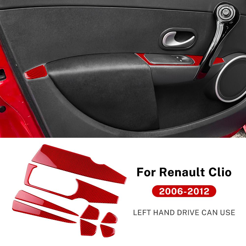 Real Soft Carbon Fiber Sticker For Renault Clio 3 2006 2007 2008 2009 2010 2011 2012 Car 4-Door Window Panel Sticker Accessories