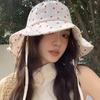 Sweet and Cute Love Lace-up Bucket Hat Women's Summer Big Brim Sunscreen Basin Hat Show Face Small Hat