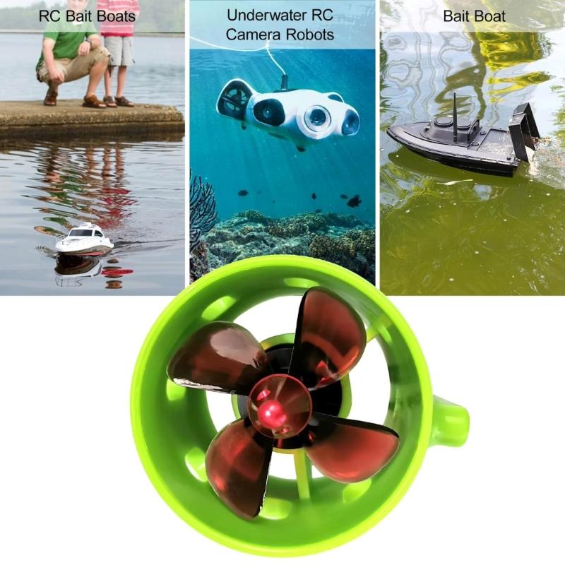 Advanced 1000KV Underwater Brushless Motor with 4 Blade Propellers & Adjustable Voltages Compatibility for  Boats